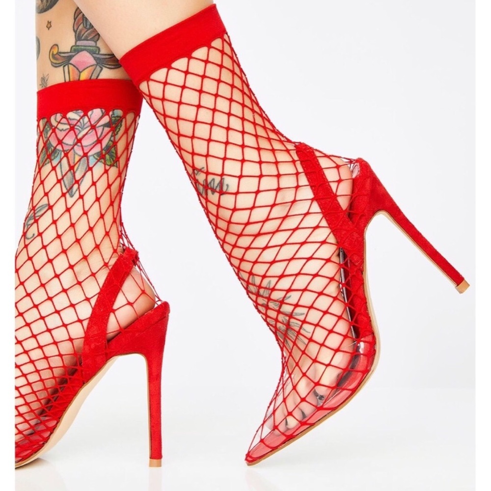 "Netty" Fishnet Slingback Heel - Picture 4 of 7